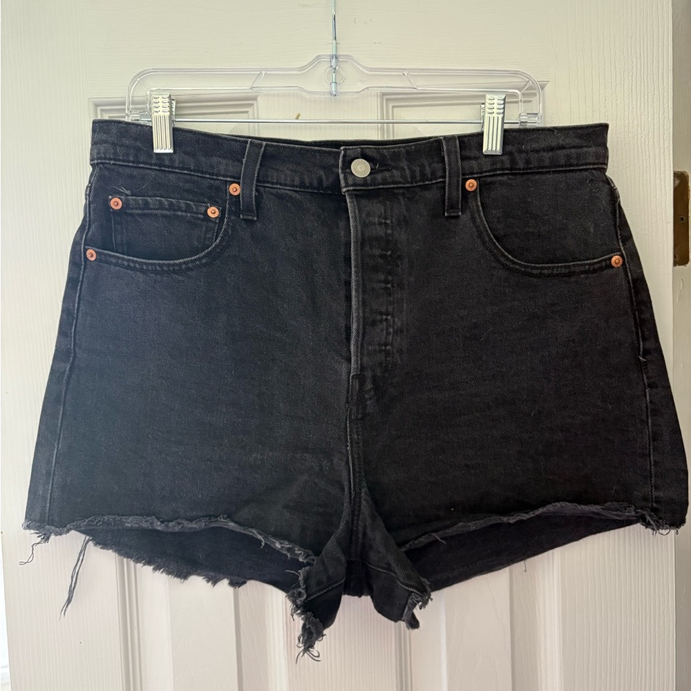 Levi's Ribcage Black Jean Shorts for Women